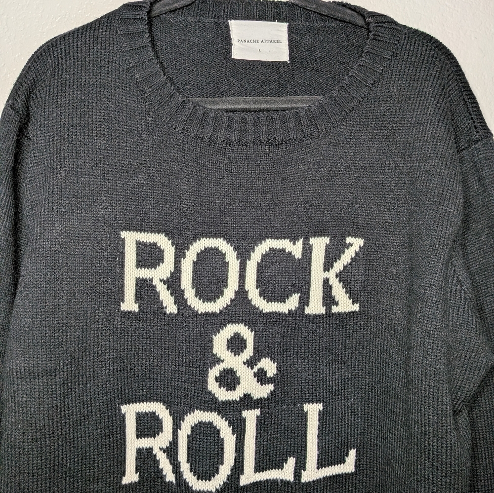 Panache Apparel Womens Punk Goth Rock & Roll Cozy Soft Comfy Knit Sweater L - Picture 2 of 7